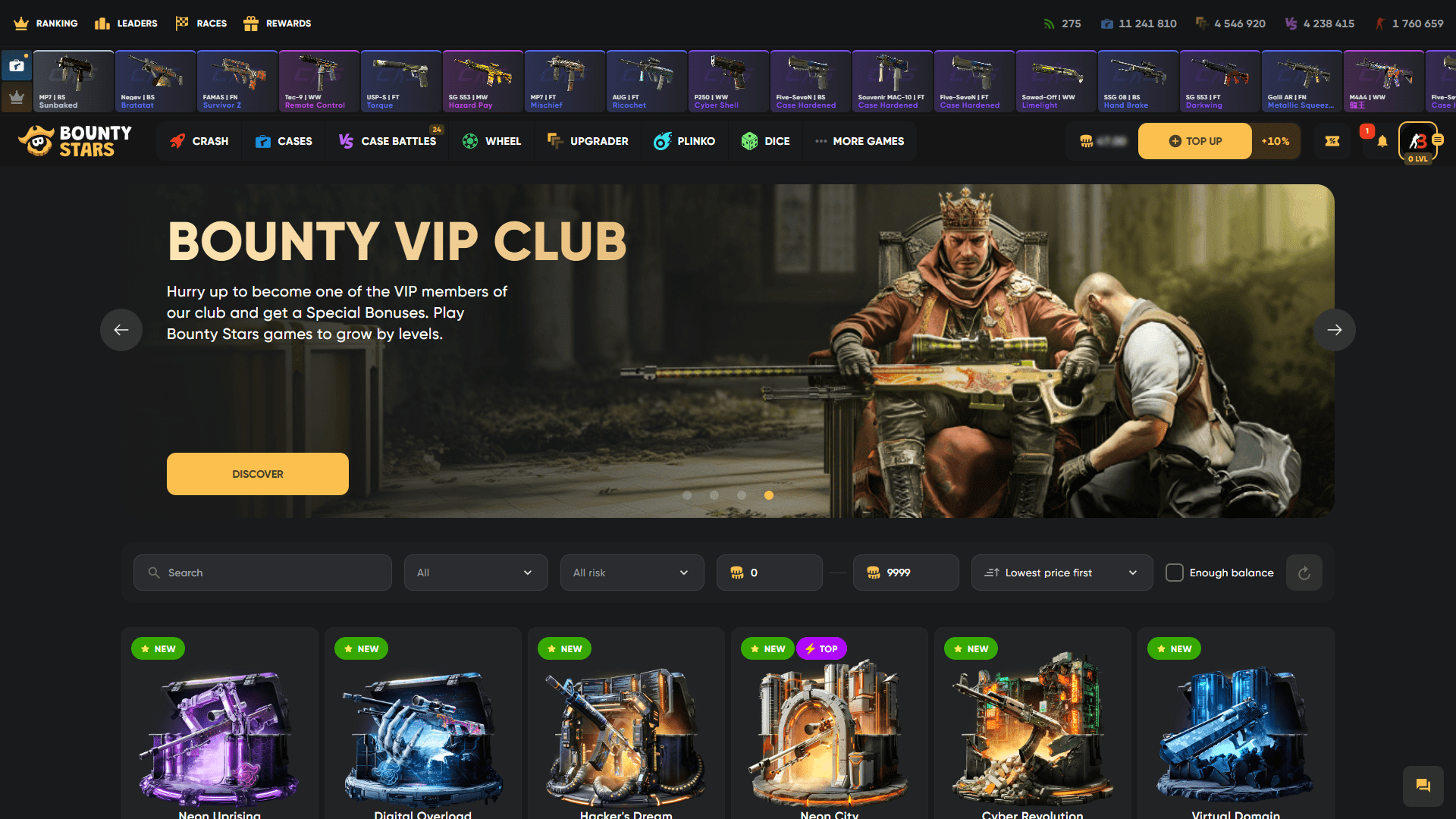 Bounty Stars Main Page ScreenShot