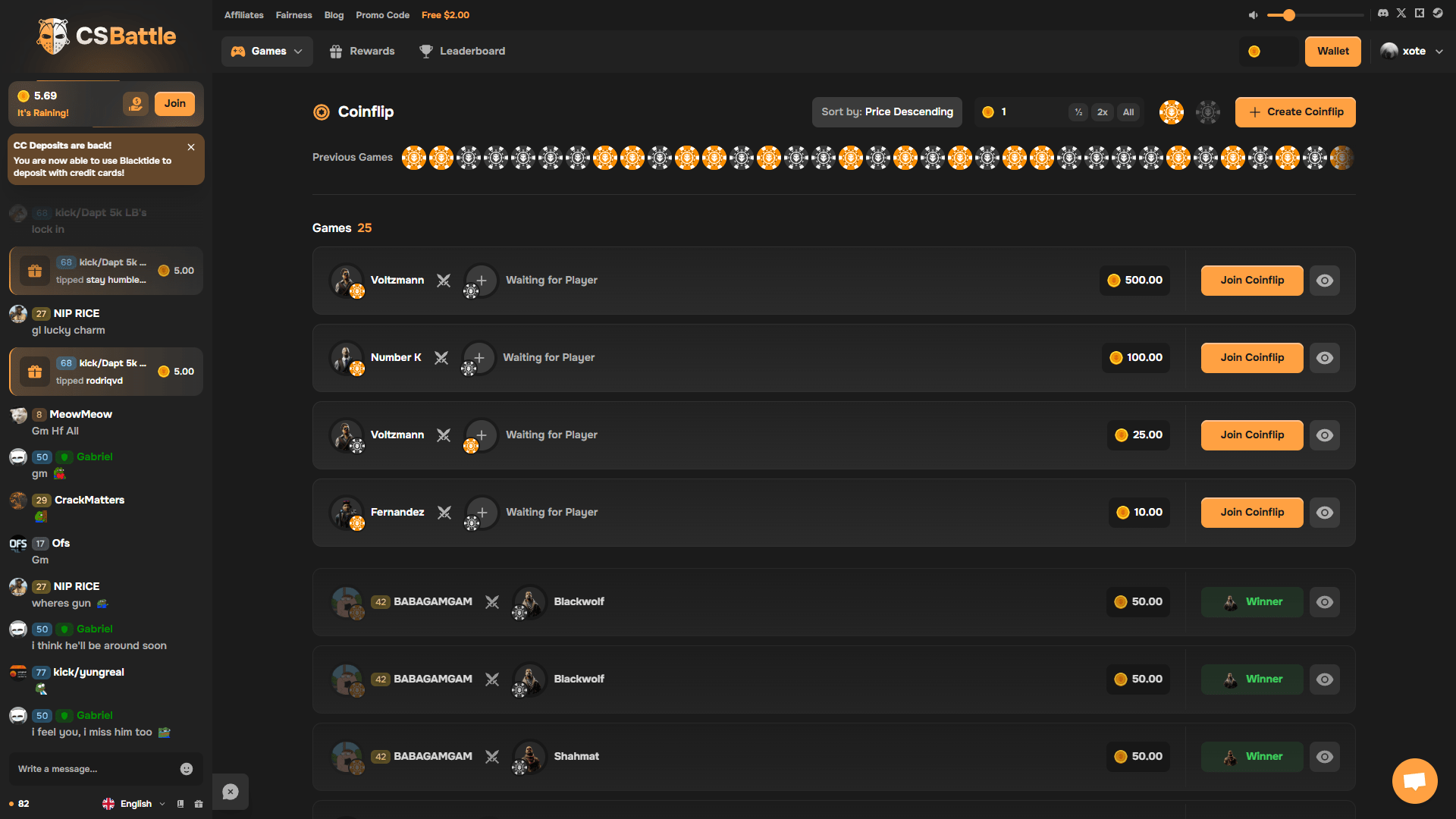CSBattle Coinflip ScreenShot