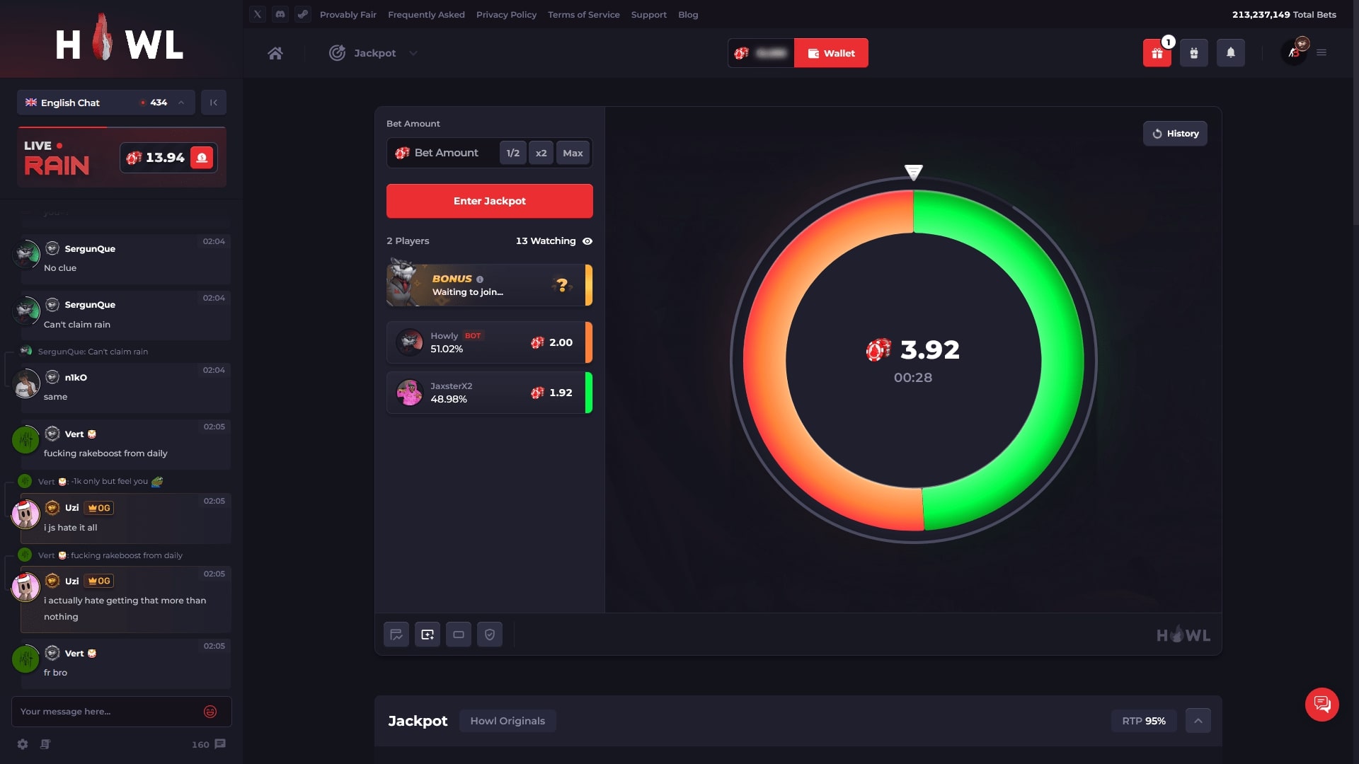 HowlGG Jackpot ScreenShot